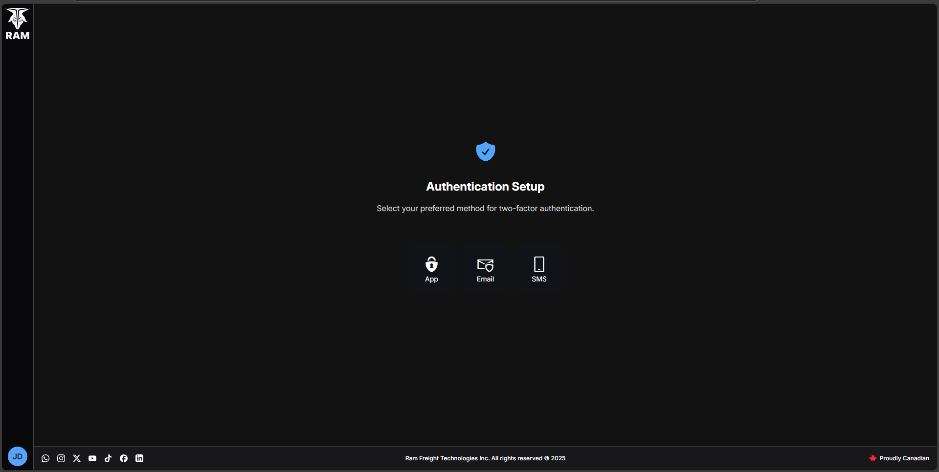 Login to the Application screenshot